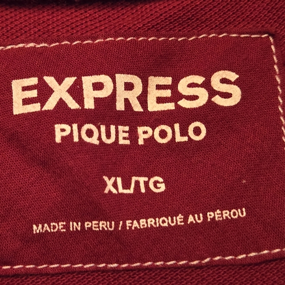 Express Pique Polo red white Lion mens size XL NWOT - Picture 8 of 9